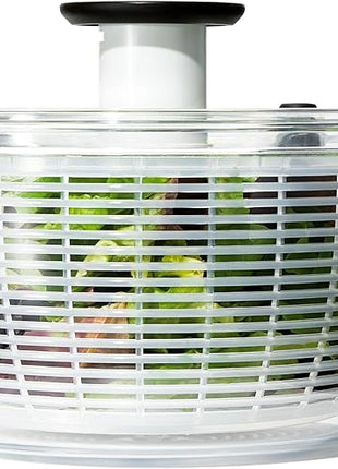 OXO Good Grips Salad Spinner | Lettuce Spinner | Fruit Washer | Fruit Washing Bowl with Strainer | Vegetable Cleaner | Salad Cleaner | Lettuce Washer | 6.22 Quart Capacity