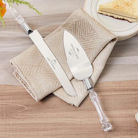 AW BRIDAL Personalized Cake Cutting Set for Wedding Pie Server Pizza Cutter Wedding Registry Bridal Shower Gifts Engagement Gifts for Couples//DK001CPP123//