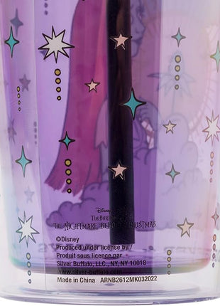 Silver Buffalo Disney Nightmare Before Christmas “Forever and Always” Spill Resistant Plastic Tumbler Featuring Jack Skellington and Sally, 20 Ounces