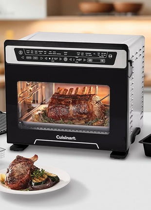 Cuisinart 15-in-1 Extra-Large Digital Air Fryer Oven with 9"x13" 2-in-1 Pan, Air Fry 4 Lbs of Wings, Cook a 13 Lb Turkey or 5+ Lb Chicken, Toast 9 Slices of Bread, and Bake a 13" Pizza, TOA-112