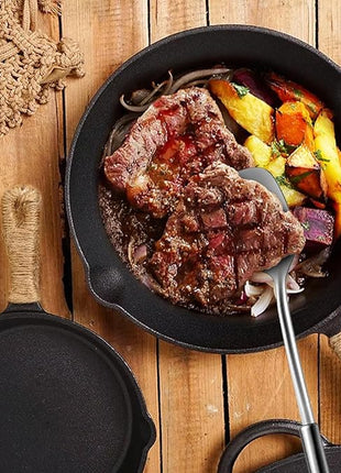 Pleafind 2-Pcs Solid & Slotted Spatula Set, 304 Stainless Steel Spatula, Metal Spatulas, Wok Utensils, Cooking Utensils, Wok Spatulas for Home, Kitchen and Restaurant, Dishwasher Safe