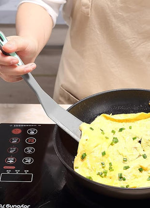 To encounter 5 Pieces Silicone Spatula Set, Non-Stick Silicone Turner Spatulas, Heat Resistance Cooking Utensils, Flip Turner for Fish, Egg, Pancake,Dishwasher Safe, Light Grey