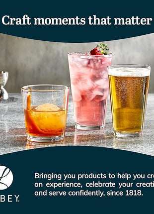 Libbey Bar Essentials Tumbler Glasses Set of 6, Modern Style 16 Oz Glass Set, Dishwasher Safe Tall Drinking Glasses Set for Wine, Beer, and Cocktail
