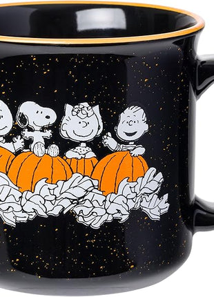 Silver Buffalo Peanuts Halloween Costumes Featuring Charlie Brown, Snoopy, Woodstock, Lucy, and Linus Ceramic Camper Mug, 20 Ounces