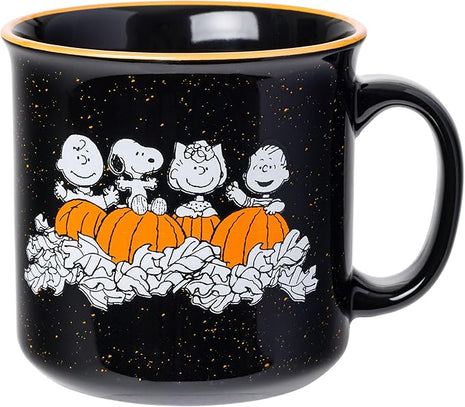 Silver Buffalo Peanuts Halloween Costumes Featuring Charlie Brown, Snoopy, Woodstock, Lucy, and Linus Ceramic Camper Mug, 20 Ounces