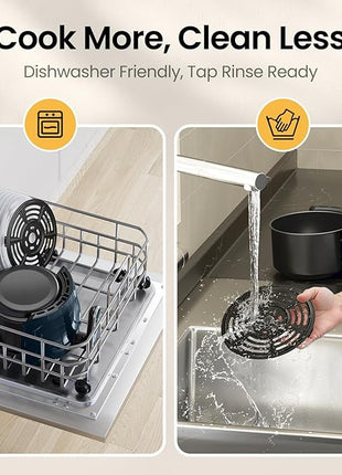 Small Compact Air Fryer, 2.1QT, 4-in-1 Small Mini Airfryer, Bake, Roast, Reheat, 98% Less Oil, Adjustable Temperature Control w/ 60min Timer, Quiet, Nonstick & Dishwasher Safe, BPA-Free, Dark Blue