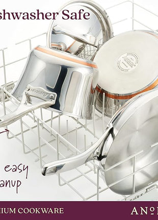 Anolon Stainless Steel & Hard Anodized Aluminum, Cookware Set (11 Piece)
