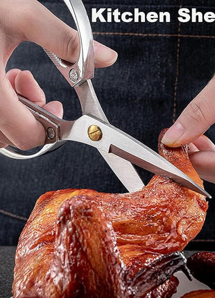 Kitchen scissors 2 Pack,Poultry Shears Heavy Duty Professional Stainless Steel Kitchen Shears,Utility Scissors Food Scissors for Turkey, Meat,Bone,Fish,Chicken,Vegetables,Herbs,BBQ