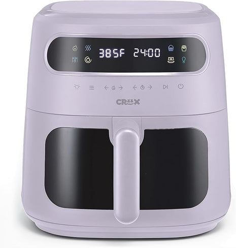 CRUX x Marshmello 8.0 QT Digital Air Fryer with TurboCrisp Technology, Touch Screen Temperature Control, Timer and Auto Shut-off, Fully Programmable, Silicone Liner Included, Lavender