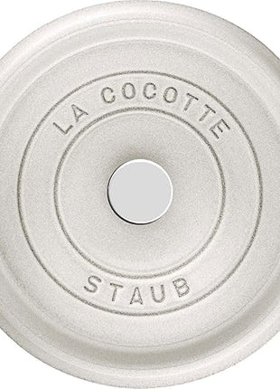 Staub Cast Iron 2.75-qt Round Cocotte - White Truffle, Made in France