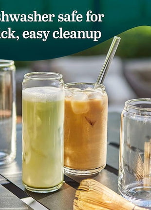 Libbey Classic Slim Beer Can Glasses, 12.5 oz Tall Drinking Glasses Set of 6, Space-Saving, and Versatile Thin Glassware for Cocktails, and Mocktails