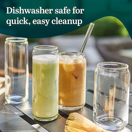 Libbey Classic Slim Beer Can Glasses, 12.5 oz Tall Drinking Glasses Set of 6, Space-Saving, and Versatile Thin Glassware for Cocktails, and Mocktails