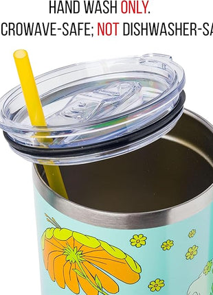 Silver Buffalo Disney Winnie the Pooh “Dreamy Days” Retro Art Stainless Steel Tumbler with Handle and Straw, Fits in Standard Cup Holder, 40 Ounces (Pack of 12)