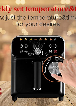 5QT Compact Air Fryer, 9-in-1 with Smart Digital Color TouchScreen Air Fryers View Window, Air Fry, Roast, Bake, Broil, Reheat, Dehydrate, 12 Presets,Less Oil Nonstick & Dishwasher Safe Basket