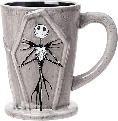 Silver Buffalo Disney Tim Burton Nightmare Before Christmas Tombstones Featuring Jack Skellington and Zero 3D Sculpted Ceramic Mug, 18 Ounces