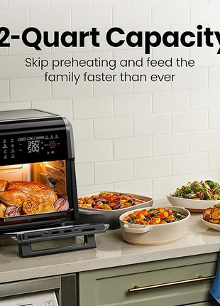 Chefman 12-Quart 6-in-1 Air Fryer Oven with Digital Timer, Touchscreen, and 12 Presets - Family Size Countertop Convection Oven, Dishwasher-Safe Parts