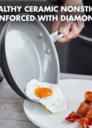 GreenPan Chatham Hard Anodized Healthy Ceramic Nonstick, 12" Frying Pan Skillet, PFAS-Free, Dishwasher Safe, Oven Safe, Gray