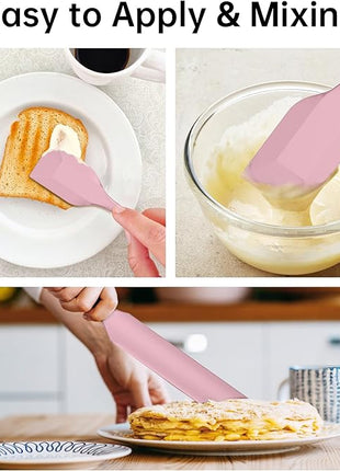 Barsone 5-Piece Silicone Spatula Set - Heat Resistant 446°F Food Grade BPA Free, Nonstick Cookware Safe Dishwasher Safe Kitchen Tools for Baking, Cooking, Stirring, Multicolor.