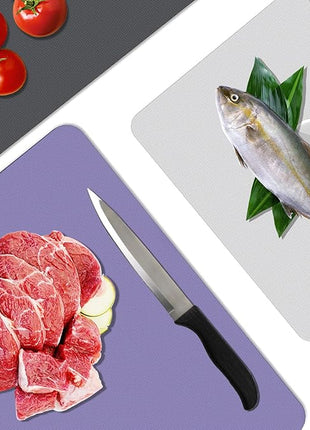 WK Plastic Flexible Cutting Boards for Kitchen, Flexible Cutting Board Mat Set of 10, Non Slip Cutting Mats with Hole, BPA Free, Dishwasher Safe, Multi Size