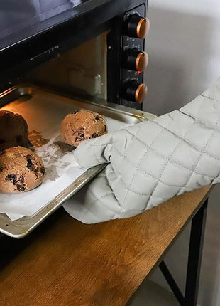 ARCLIBER Oven Mitts 1 Pair of Quilted Terry Cloth Cotton Lining,Extra Long Professional Classic Oven Mitt Heat Resistant Kitchen Oven Gloves,16 Inch
