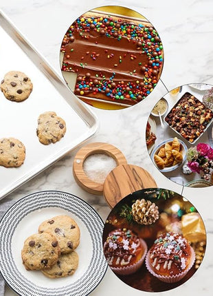 Baking Sheet Set of 2, Stainless Steel 2-Piece Cookie Sheet, Toaster Oven Baking Pan Set, Rectangle Size 16 x 12 x 1 inch, Healthy & Non Toxic, Mirror Finish & Rust Free, Dishwasher Safe