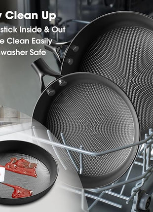 imarku Non Stick Frying Pans - 8&10&12 Inch Frying Pan Nonstick Professional Cast Iron Skillet Dishwasher Safe Nonstick Frying Pan Set, Detachable Handle, Christmas Gifts