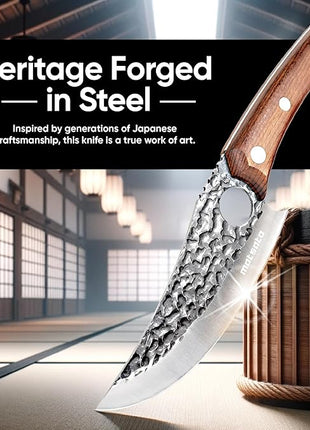 Matsato Chef Knife - Perfect Kitchen Knive for Cooking, Chopping. Japanese Steel Knife for Home, BBQ. For Balance & Control, 6.3 Inch