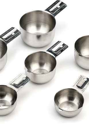 Hudson Essentials Stainless Steel Measuring Cups Set (6 Piece Set)