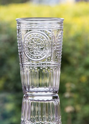 Bormioli Rocco Romantic Set Of 6 Cooler Glasses, 16 Oz. Clear Crystal Glass, Made In Italy.