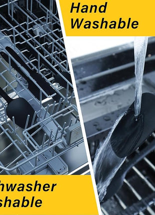 Silicone Spatula Set, 5 Piece Food Grade Rubber Spatulas for Baking, Cooking, and Mixing High Heat Resistant Non Stick Dishwasher Safe BPA-Free (Dark Green)