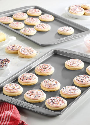 Farberware Nonstick Bakeware Set, Nonstick Cookie Sheets / Baking Sheets - 2 Piece, Gray