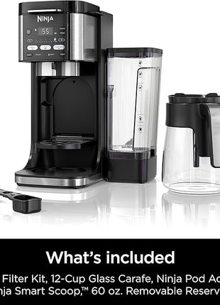Ninja | Drip Coffee Maker | DualBrew Pro Hot & Iced Coffee Machine | Use with K-Cup Coffee Pods | 3 Brew Styles (Classic, Rich, & Iced) | 60oz Removable Reservoir & Dishwasher Safe | Black | CFP101