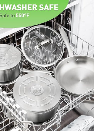 Duxtop Professional Stainless Steel Pots and Pans Set, 17PC Induction Cookware Set, Impact-bonded Technology