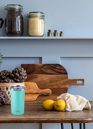 HASLE OUTFITTERS 12 oz Skinny Tumbler, Stainless Steel Insulated Slim Tumbler with Lid, Reusable Double Wall Travel Coffee Mug, Durable Powder Coated Travel Water Cup(Mint Green,1)