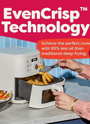 Instant Pot 4Qt VORTEX 6-in-1 Mini Air Fryer, Custom Program Options, Air Fry, Broil, Roast, Dehydrate, Bake, Reheat, Sea Salt, 4 Quarts