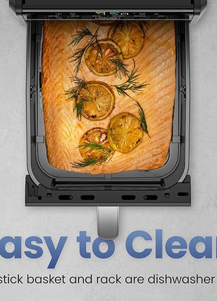 Chefman Air Fryer TurboFry 9-Qt, 6-in-1 High-Powered 450°F Cooking for Crispier French Fries, Chicken, and Onion Rings, XL Windowed Basket, Air Fry, Bake, Broil, Reheat, Dehydrate, Defrost – Black