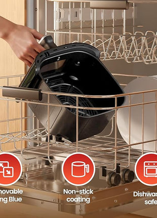 TOPZEE Air Fryer 12-in-1, Compact & Large 5.5-Qt Airfryer, 100-400℉ Precise Heat, 360°Hot Air Circulation, 95% Less Oil, Quick Easy Meals, Bake, Dry, Reheat, Frozen, Broil, Proof