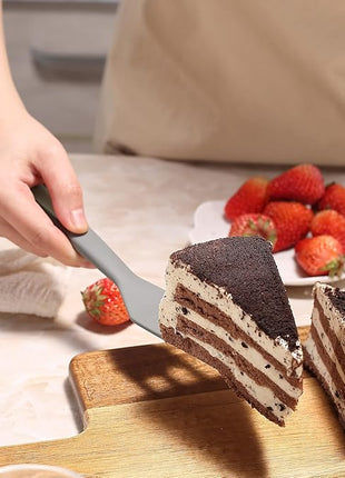 To encounter 5 Pieces Silicone Spatula Set, Non-Stick Silicone Turner Spatulas, Heat Resistance Cooking Utensils, Flip Turner for Fish, Egg, Pancake,Dishwasher Safe, Light Grey