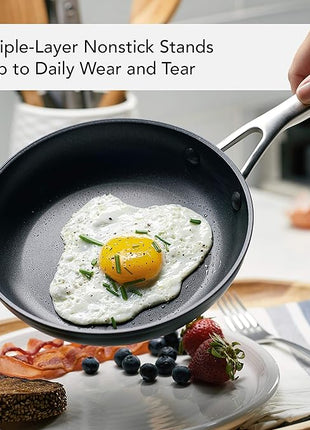 KitchenAid Hard Anodized Induction Nonstick Frying Pan Set/Skillets, 8.25 Inch and 10 Inch - Matte Black