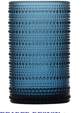 Fortessa Jupiter Beaded Hobnail Glass, 13 Ounce Iced Beverage (Set of 4), Smoke Gray