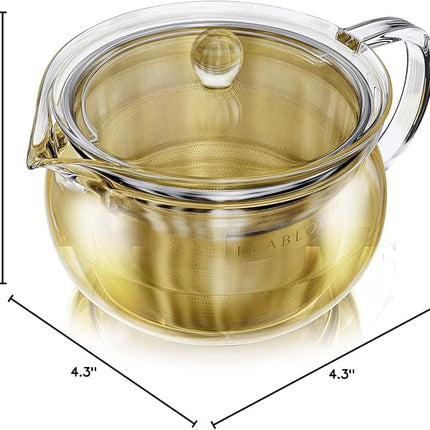 Teabloom Kyoto 2-in-1 Tea Kettle and Tea Maker – Glass Teapot with Removable Loose Tea Filter – Tea Connoisseur's Choice