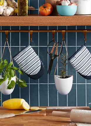 KitchenAid Albany Mini Oven Mitt 2-Pack Set, Ink Blue, 5.5"x8"