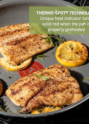 T-Fal Preserve Ceramic Non stick Frying Pan Skillet 12-inch, Oven Broiler Safe up to 350°F, Cookware, InoCeram Glide Technology, Frying Pan, Skillet Pots & Pans, Black