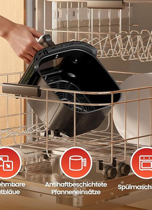 TOPZEE Air Fryer 12-in-1, Compact & Large 5.5-Qt Airfryer, 100-400℉ Precise Heat, 360°Hot Air Circulation, 95% Less Oil, Quick Easy Meals, Bake, Dry, Reheat, Frozen, Broil, Proof