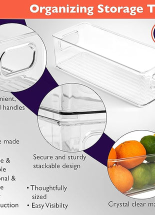 ClearSpace Plastic Pantry Organization and Food Storage Bin – Great Kitchen Organization and Kitchen Storage – Fridge Organizer Bins– 8 Pack