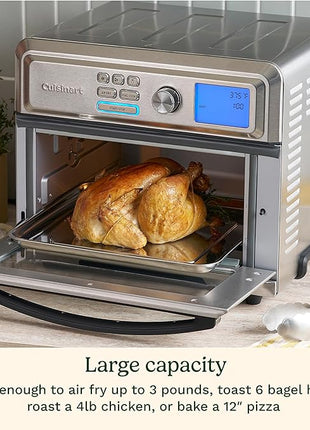Cuisinart Air Fryer Toaster Oven, Digital Display, 1800 Watt Air Fryer Toaster Oven Combo with Adjustable Temperature and Controls, Stainless Steel Small Kitchen Appliance, TOA-65,Silver