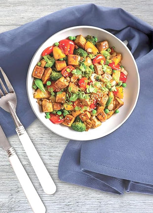 Urban Villa Premium Quality 100% Cotton Solid Kitchen Towels Set of 6 Ultra Soft Size 20x30 Inches Indigo Blue Color Highly Absorbent