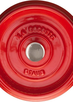 STAUB Cast Iron Roaster/Cocotte, Round, 20 cm, 2.24 L, Cherry Red