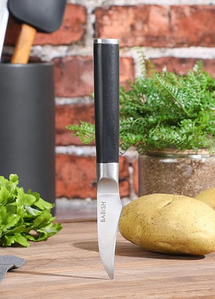 Babish Birds Beak Peeling Paring Tourne Knife – High-Carbon 1.4116 German Steel Kitchen Knife – Precision Peeling and Paring Tool