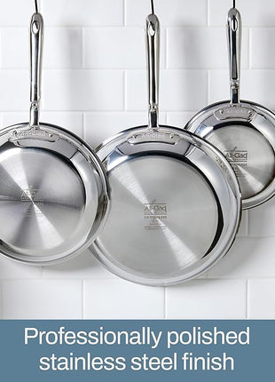 All-Clad D3 Stainless Steel Cookware Set - 10-Piece Pots and Pans Set, Induction, Oven Broiler Safe 600F - Includes Frying Pans, Saucepan, Sauté-Pan, Stockpot, Professional Cookware - Stainless Steel